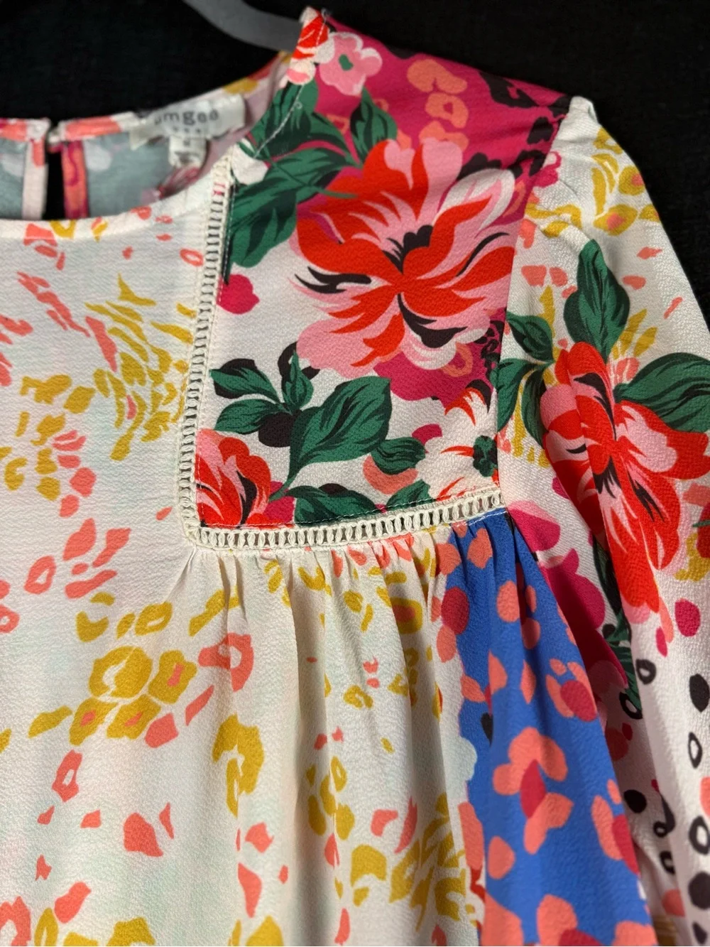 NWT Umgee C2478 Floral Patchwork Boho Babydoll Tunic Dress Medium